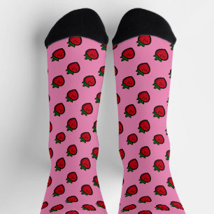 Chaussette Belle fraises caricaturales préférées rouges