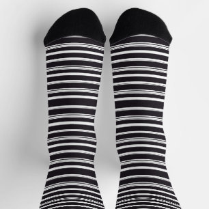 Chaussette Belles rayures blanches noires