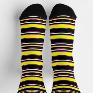 Chaussette Belles rayures jaunes noirs