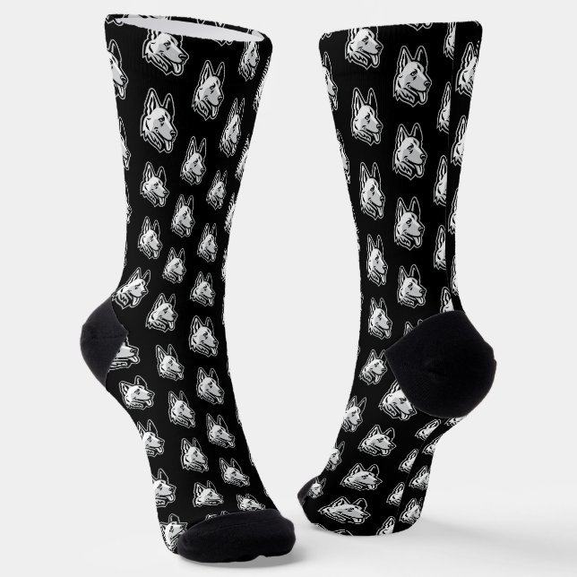 Chaussette Berger allemand GSD sur noir (Angulaire)