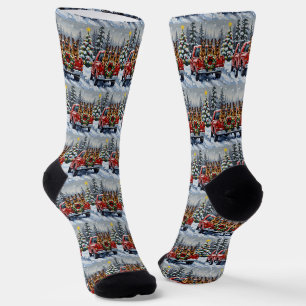 Chaussette Berger Belge Noël Camion Rouge Fêtes