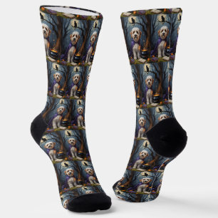 Chaussette Bernedoodle Chien Whimsical Halloween Peinture