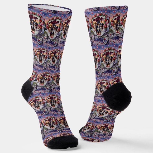 Chaussette Bernese Mountain Dog Valentine's Day (Angulaire)