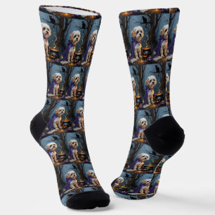 Chaussette Bichon Frise Chien Whimsical Halloween Peinture