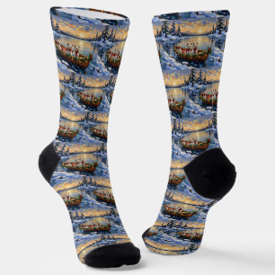 Chaussette Bichon Frise Noël Bateau Fêtes