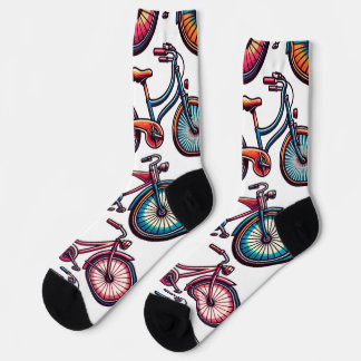 Chaussette Bicyclettes amusantes pour cycliste amoureux femme