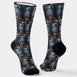 Chaussette Biewer Terrier Chien Whimsical Halloween Peinture
