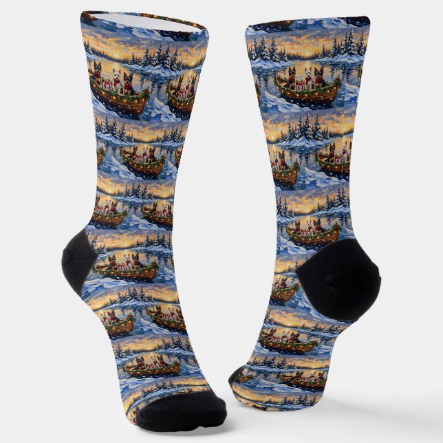 Chaussette Biewer Terrier Christmas Boat Holiday (Angulaire)