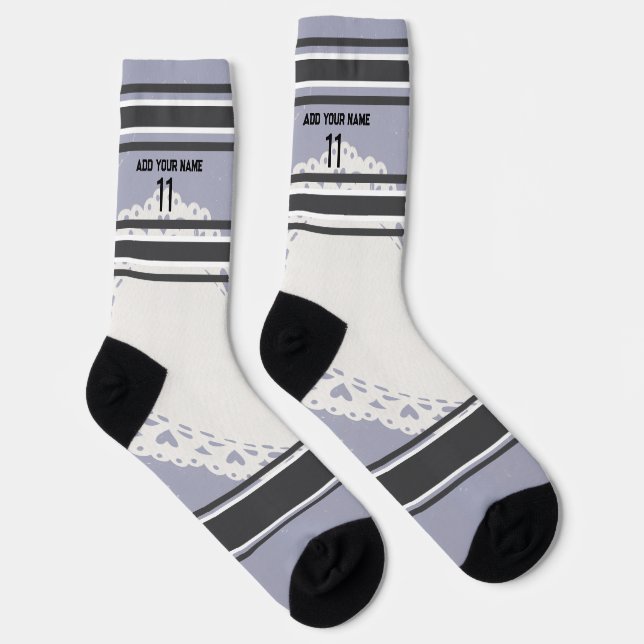 Chaussette Black and blue & orange - Name Number Socks (Droite)