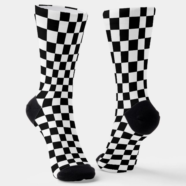 Chaussette Black and white checkerboard pattern  (Angulaire)