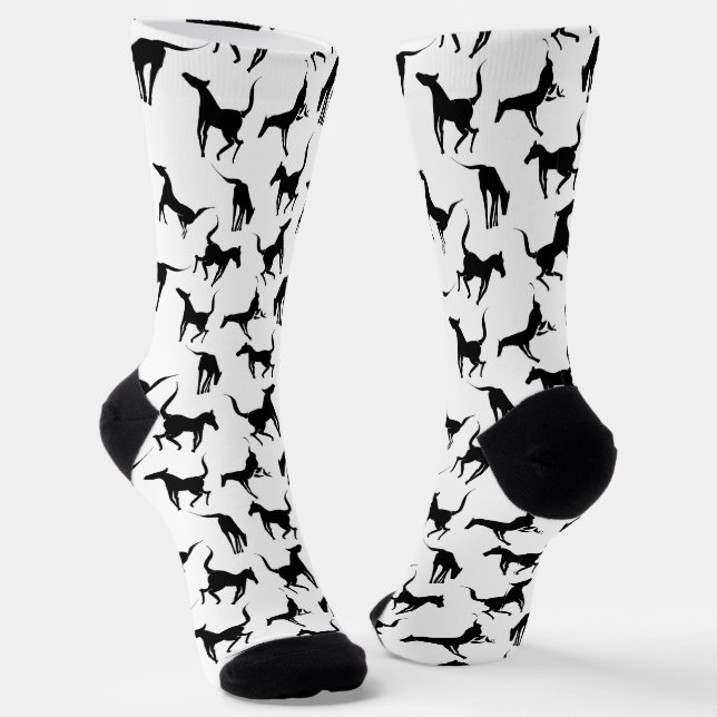 Chaussette Black and White Horse Pattern (Angulaire)