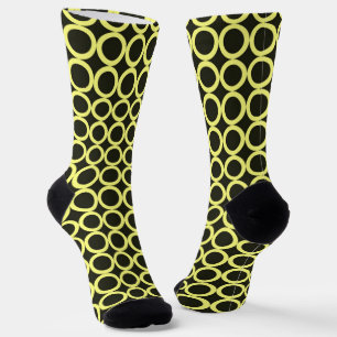 Chaussette Black and Yellow Circle Crazy Chaussettes Art