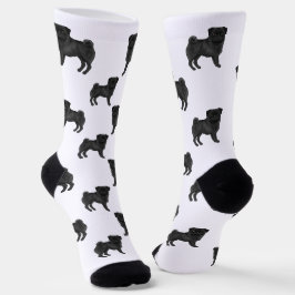 Chaussette Black Carlin Chien Mops Design Jote Cartoon Chien 