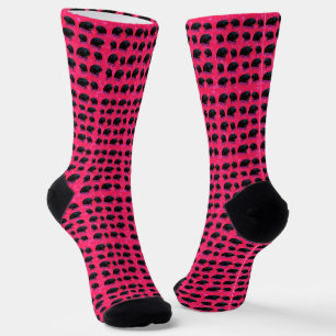 Chaussette Black Guinée Pigs On Pretty Pink Rose