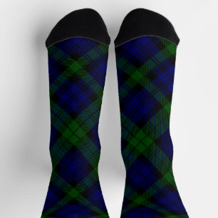 Chaussette Black Watch Tartan bleu vert Plaid
