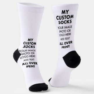 Chaussette BLANC personnalisé sur toute l'impression Chausset