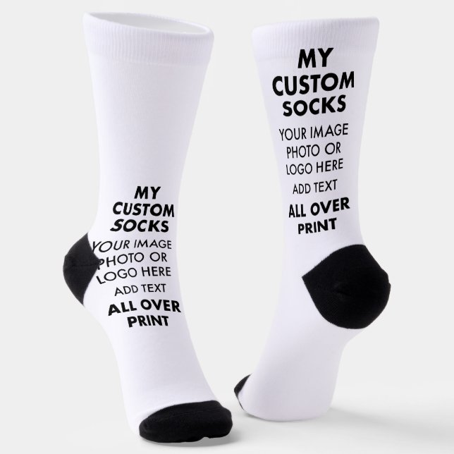 Chaussette BLANC personnalisé sur toute l'impression Chausset (Angulaire)