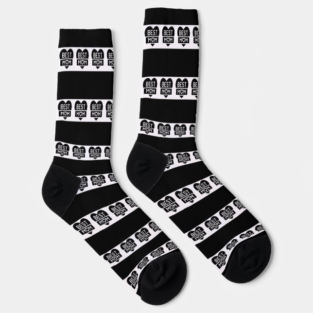 CHAUSSETTE BLANCHE ET NOIRE BLANCHE MODERNE MEILLEUR MOM (Droite)