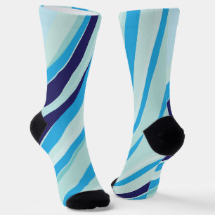 Chaussette Bleu Abstrait Bleu Bleu Bouton Motif mignon