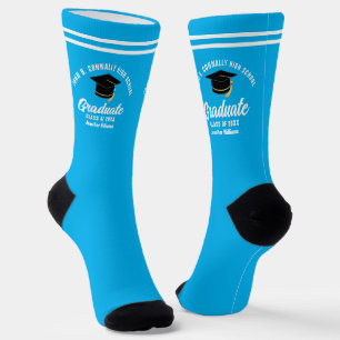 Chaussette Bleu Ciel mignon Graduate sur mesure Graduation