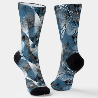 Chaussette Bleu et gris. Abstraction.