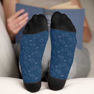 Chaussette Bleu Marine et Argent Bac de graduation Toss Chaus