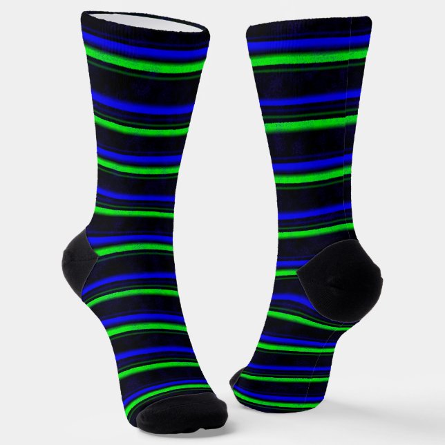 Chaussette Bleu Noir Grandes Vertes (Angulaire)