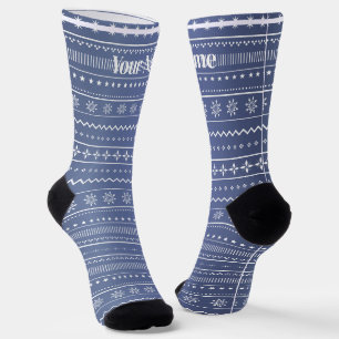 Chaussette Bleu patten   Nom personnalisé