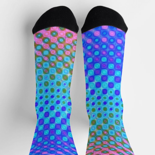 Chaussette bleu pourpre jaune vert (Haut)