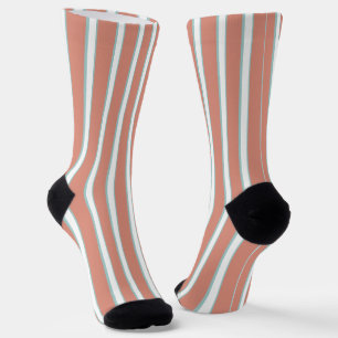 Chaussette Bleu, rose et blanc rayures motif