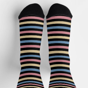 Chaussette Bleu rose or noir
