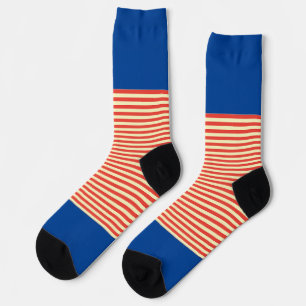 Chaussette Bleu, Tailles Oranges