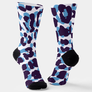 Chaussette Bleu Tigre Imprimez sur mesure un équipage Premium