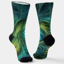 Bleu vert AI Motif fractal