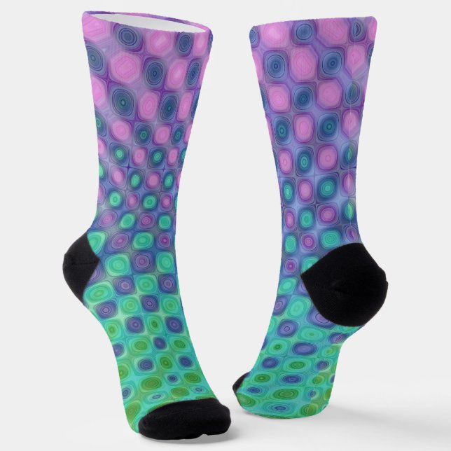 Chaussette Bleu Violet Jaune Vert (Angulaire)