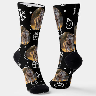 Chaussette Blob de photo personnalisé - Husky d'hiver