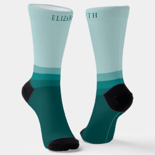 Chaussette Bloc de couleur bleu Turquoise personnalisé