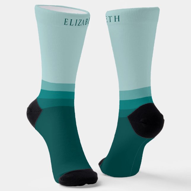 Chaussette Bloc de couleur bleu Turquoise personnalisé (Angulaire)
