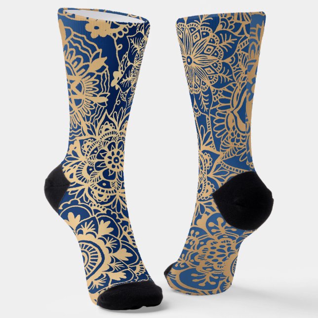 Chaussette Blue and Gold Mandala Pattern (Angulaire)