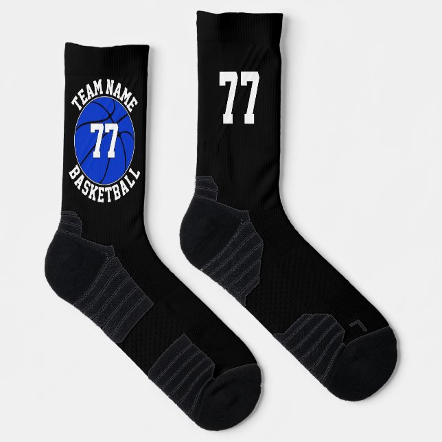 Chaussette Blue Basketball Player Nom et numéro de l'équipe S (Droite)