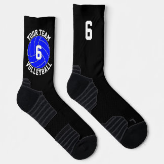 Chaussette Blue Volleball Custom Nom de l'équipe et numéro du