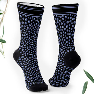Chaussette Blueberry Motif Nom personnalisé Black Blue