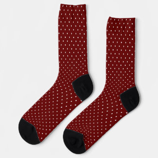 Chaussette Boho Tiny Polka Dot Cute Burgundy Polka Dots