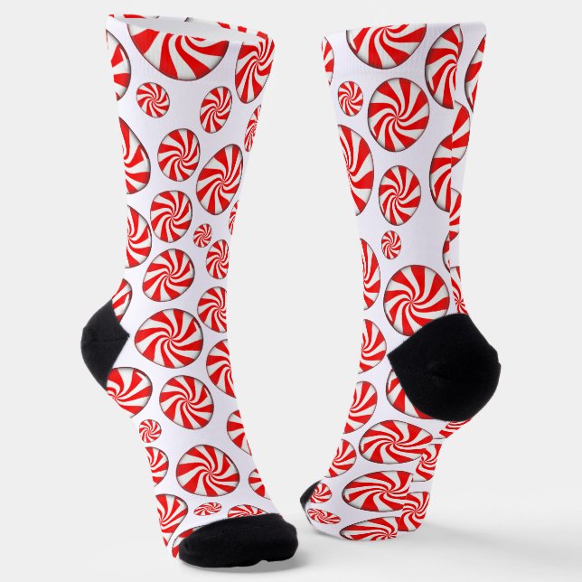 Chaussette Bonbons de menthe à poivre Noël (Angulaire)