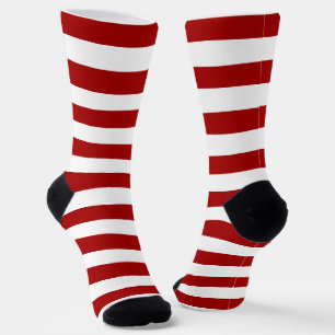 Chaussette Bonbons foncés Pomme rouge et blanc rayures