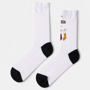 Chaussette Bonjour 2026 Nouvel An Cosy Chaussettes d'Hiver Gr