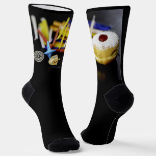 Chaussette Bonne Hanoukka Star de David menorah Dreidel Slipp