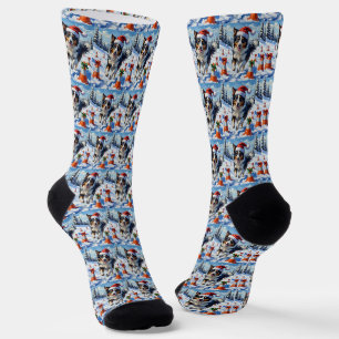 Chaussette Border Collie Chien Noël Neige Agilité Amusement