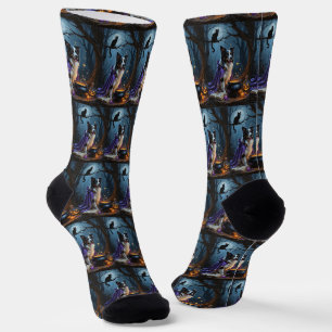 Chaussette Bordure Collie Chien Whimsical Halloween Peinture