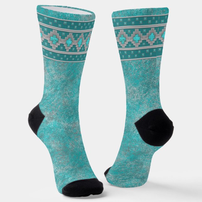 Chaussette Bordure de pierres turquoise du sud-ouest (Angulaire)